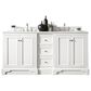 James Martin Vanities De Soto 72" Double Bathroom Vanity in Bright White with 3 cm Arctic Fall Solid Surface Top and Rectangular Sinks, , large