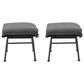 Hearth and Haven Montana Outdoor Ottoman with Gray Cushion in Black (Set of 2), , large