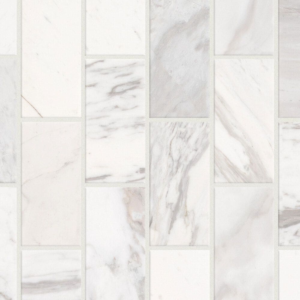 Shaw Eterna Veneto Volokas 2" x 4" on 12" x 12.5" Natural Stone Mosaic Sheet, , large