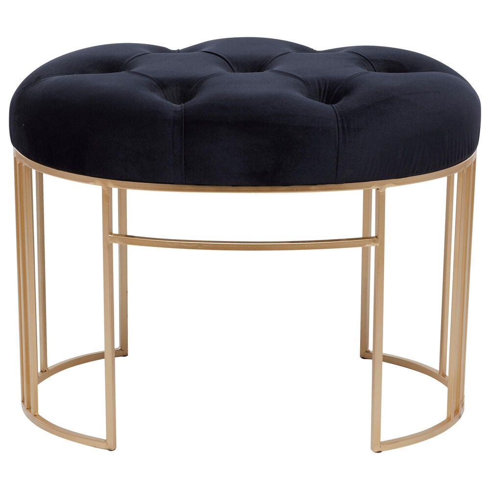 Maple and Jade 24&quot; Velvet Bench in Black, , large