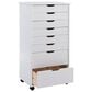 Linon Home Decor Cary 8-Drawer Rolling Cart in White Wash, , large