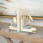 Maple and Jade Coastal Sail Boat Bookends in White Washed, Gold and Blue (Set of 2), , large