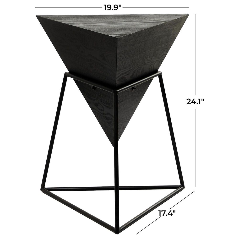 Maple and Jade Inverted Pyramid End Table in Black, , large