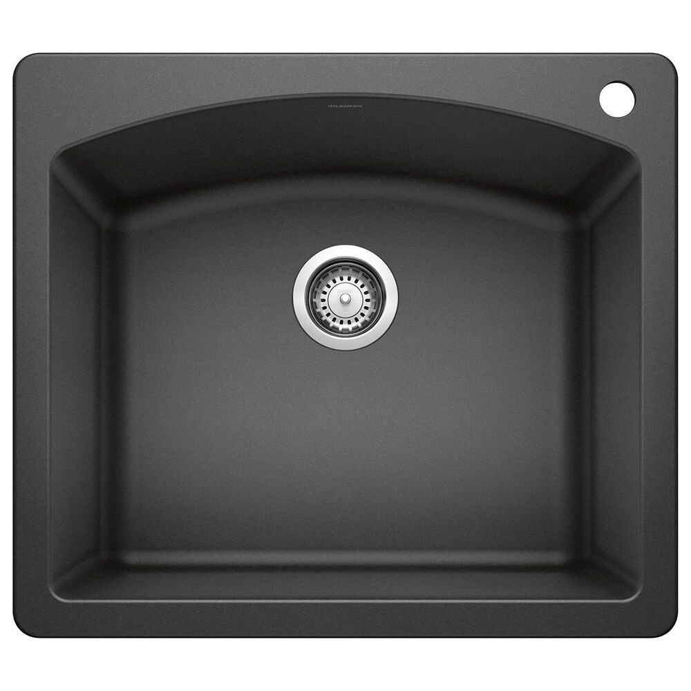 Blanco Diamond 25" Single Bowl Dual Mount Kitchen Sink in Anthracite, , large