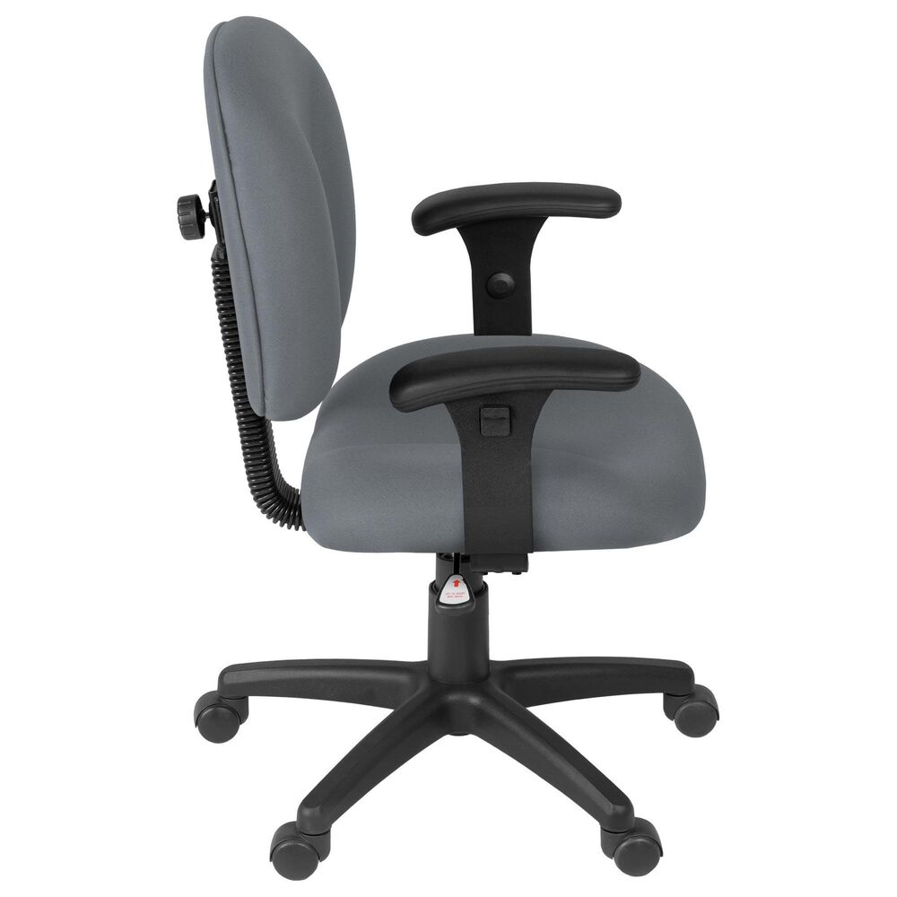 Regency Global Sourcing Comfort Series Swivel Computer Task Chair with Adjustable Arms in Grey, , large