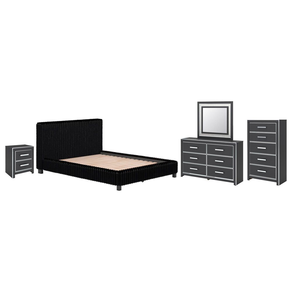Ashley Zuraleus 5-Piece Queen Upholstered Platform Bedroom Set in Matte Black, , large