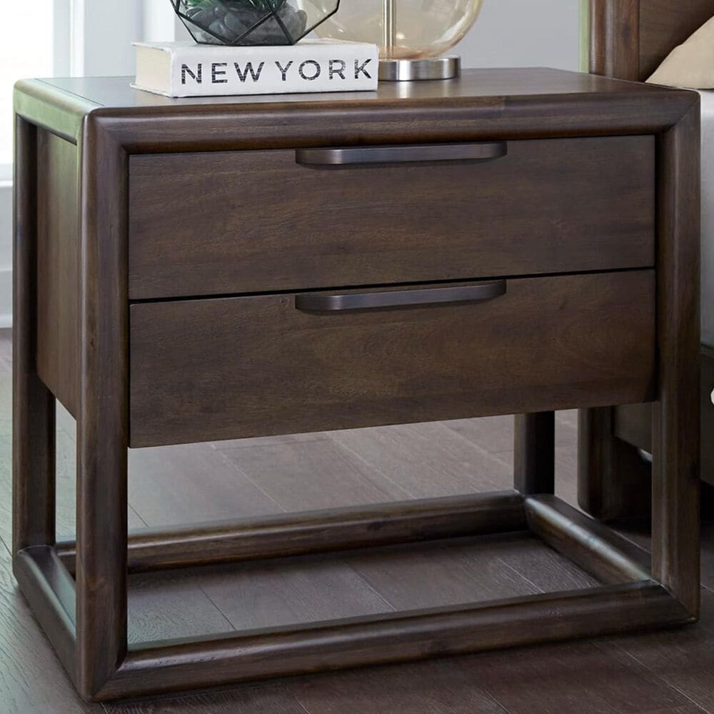 Urban Home Sol Queen Platform Panel Bed with Two Nightstands in Brown Spice, , large