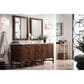 James Martin Vanities Addison 72" Double Bathroom Vanity in Mid Century Acacia with 3 cm Ethereal Noctis Quartz Top and Rectangular Sinks, , large