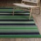 Oriental Weavers Havana Striped Green and Navy 1"10" x 7"3" Indoor/Outdoor Runner, , large