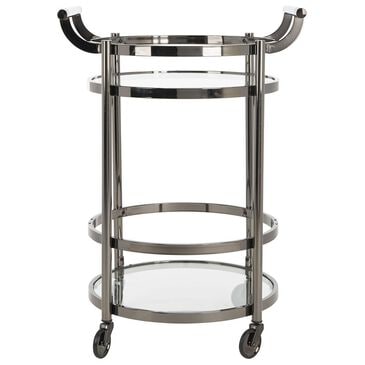 Safavieh Sienna 2-Tier Round Bar Cart in Black Nickel, , large