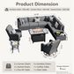 HOMLUX 11-Piece Patio Sectional Set in Dark Gray, , large