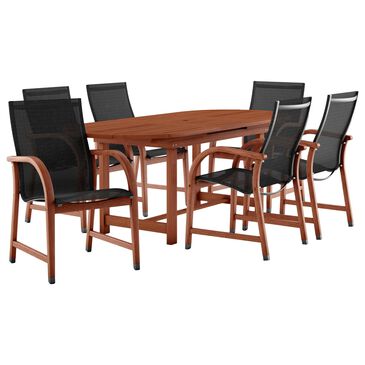 Amazonia Bahamas 7-Piece Oval Patio Dining Set in Brown, , large