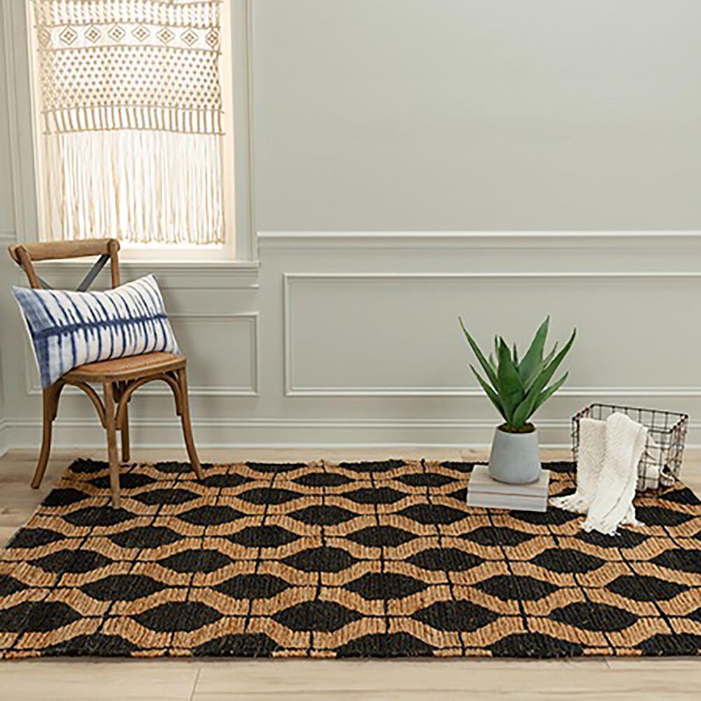 RIZZY Bengal 8&#39; x 10&#39; Black and Neutral Area Rug, , large