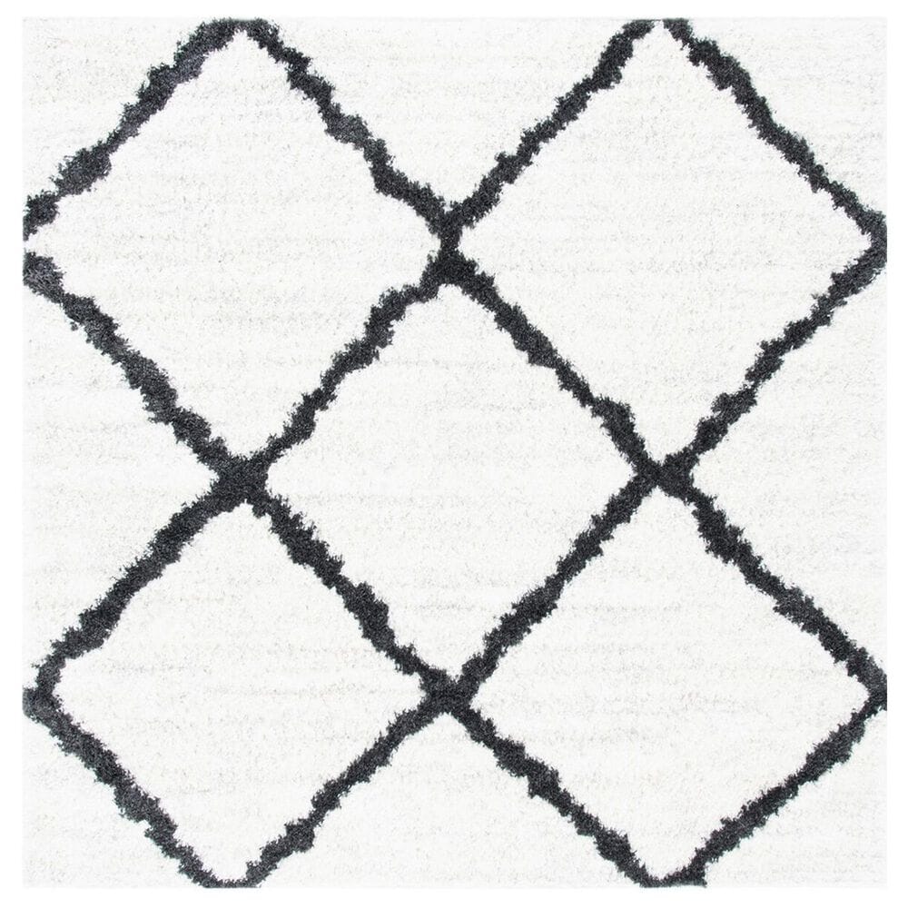Safavieh August Shag 6"7" Square Ivory and Black Area Rug, , large