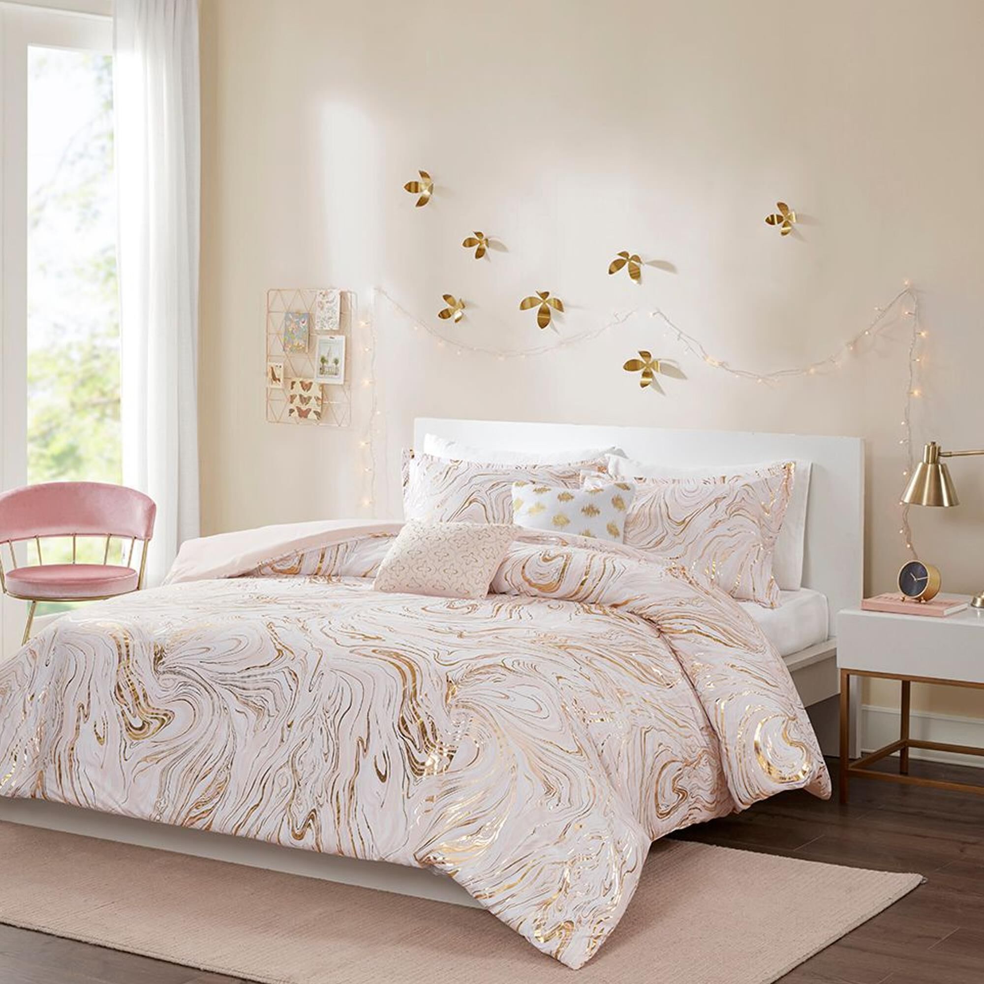 Rose gold bedding sales set