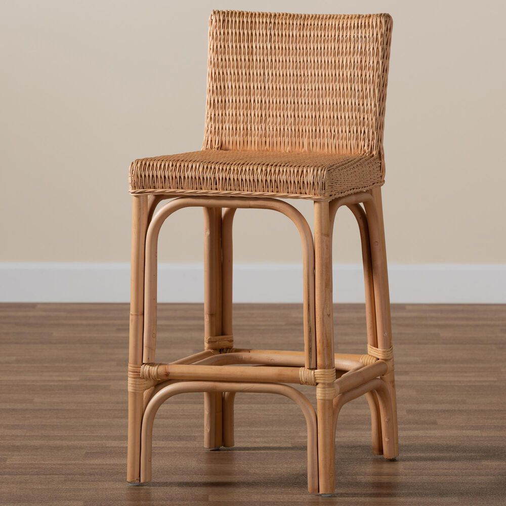 Baxton Studio Athena Counter Stool in Natural, , large