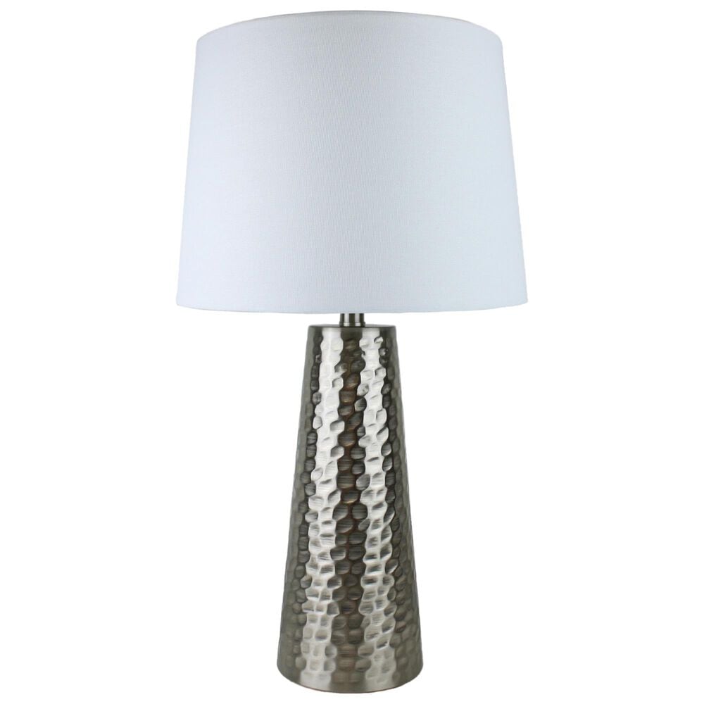 TLC Lighting Inc Brushed Steel Hamrd Table Lamp, , large