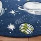 Safavieh Carousel CRK103 6"7" Round Navy and Ivory Kids  Area Rug, , large