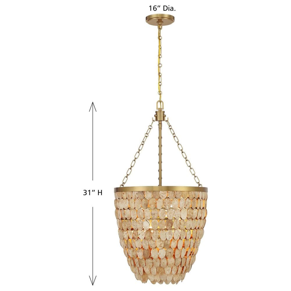 Savoy House Catalan 4-Light Pendant in Warm Brass, , large