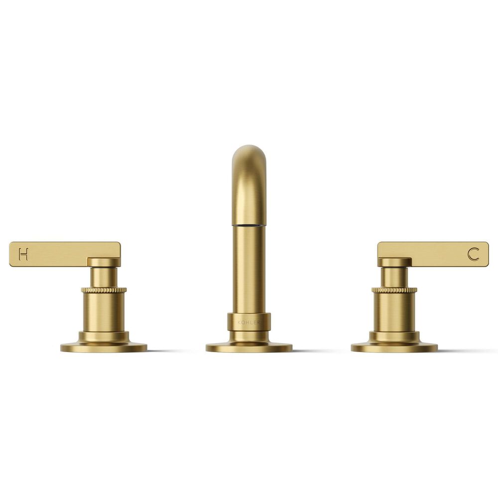 Kohler Castia Widespread Bathroom Sink Faucet in Vibrant Brushed Moderne Brass, , large