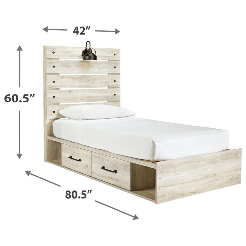 Ashley Cambeck Twin Single Storage Bed in Whitewash, , large