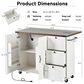 HOMLUX 55" Farmhouse Kitchen Island with Power Outlet in White, , large
