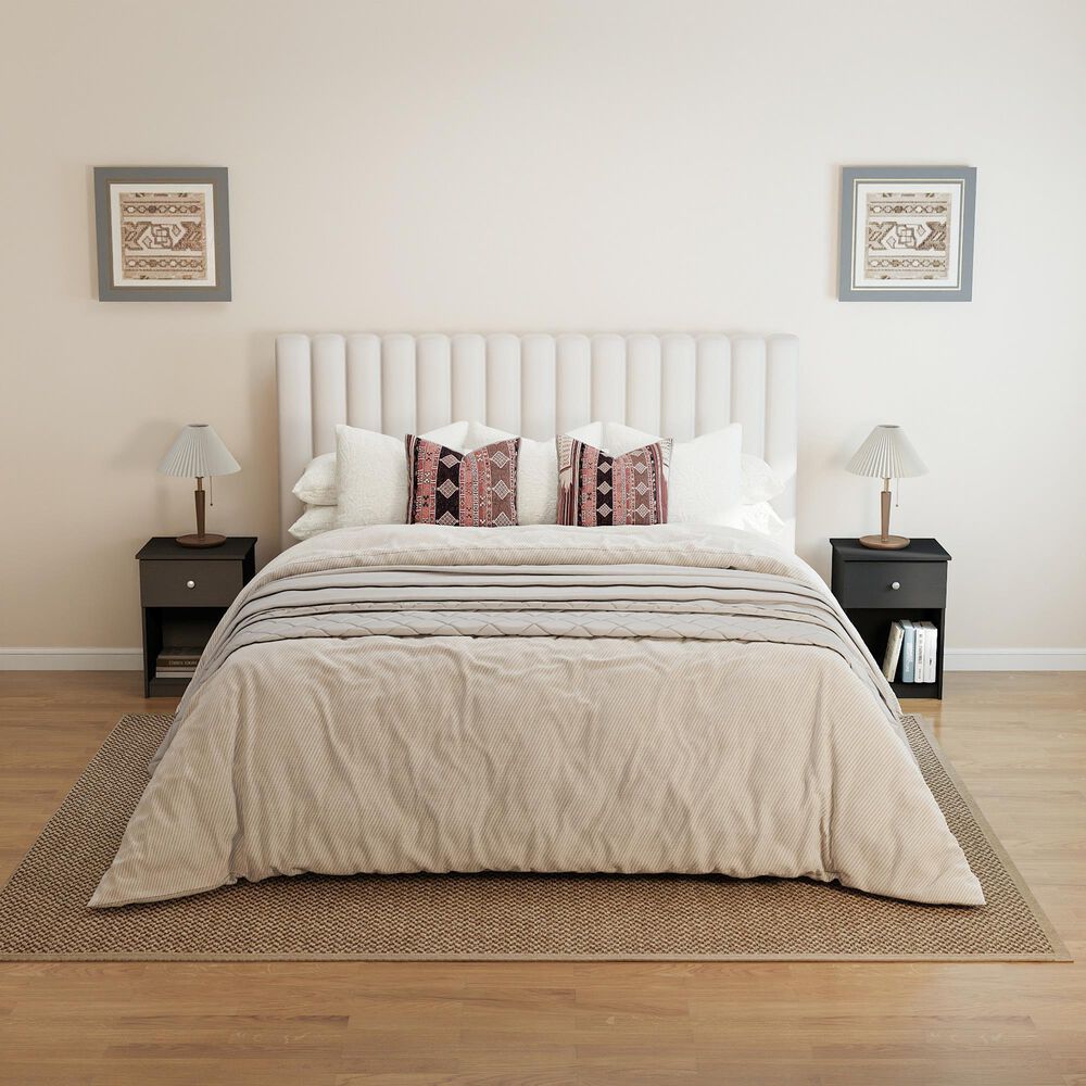 HOMLUX 1-Drawer Modern Nightstand with Knob Handle in Black Oak (Set of 2), , large