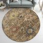 Dalyn Rug Company Silk Road Clove, Brown, Gold, Copper and Charcoal 8" Round Area Rug, , large
