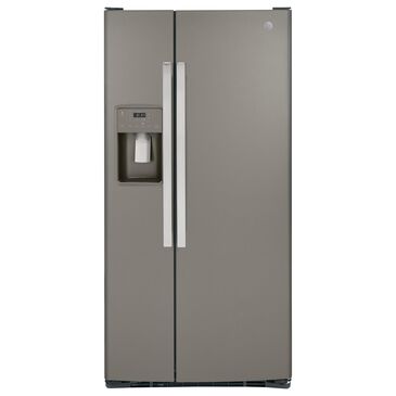 GE Appliances 23 Cu. Ft. Side by Side Refrigerator with External Dispenser in Fingerprint Resistant Slate, , large