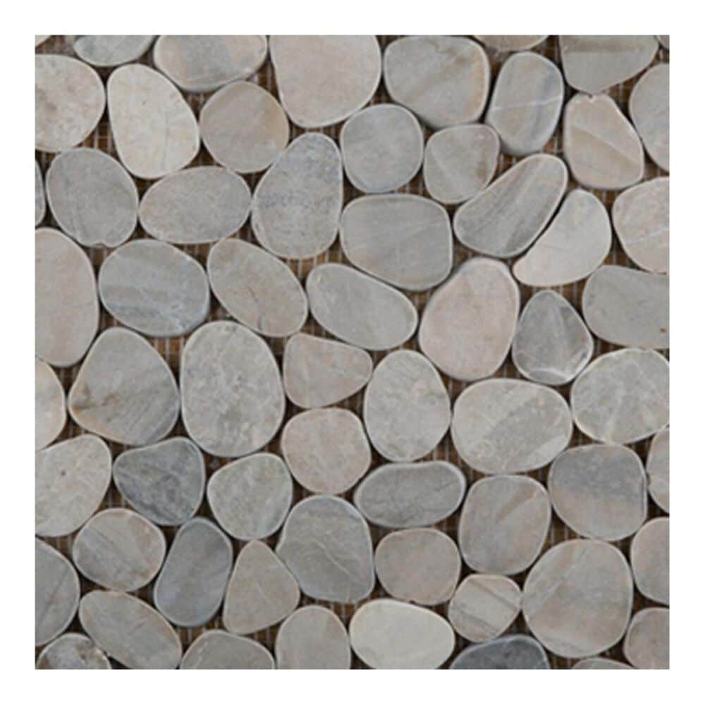 Emser Venetian Silver 12" x 12" Natural Stone Mosaic Sheet, , large
