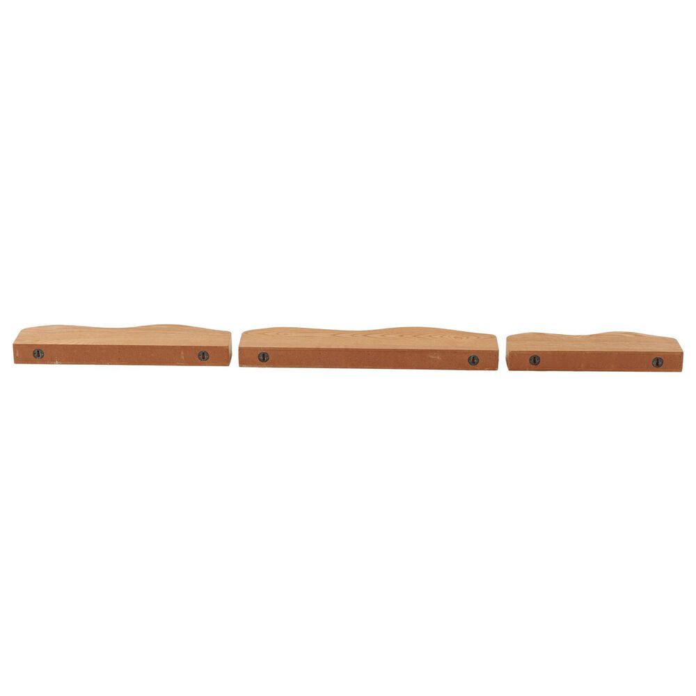 Maple and Jade 3-Piece Handmade Wall Shelf Set in Brown, , large