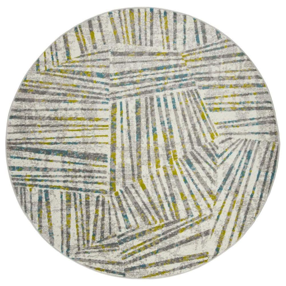 Safavieh Skyler SKY191G 6"7" Round Grey and Green Area Rug, , large