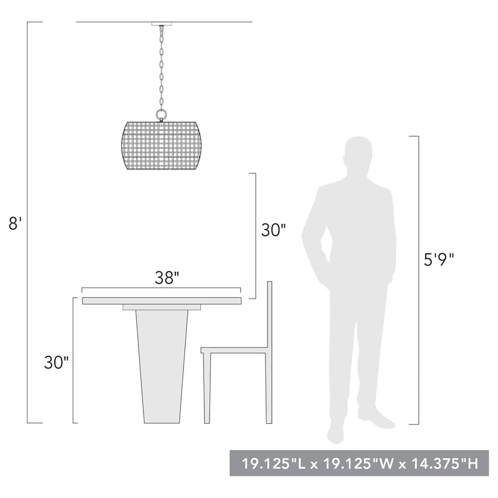 Golden Lighting Piper 3-Light Outdoor Pendant in Black, , large