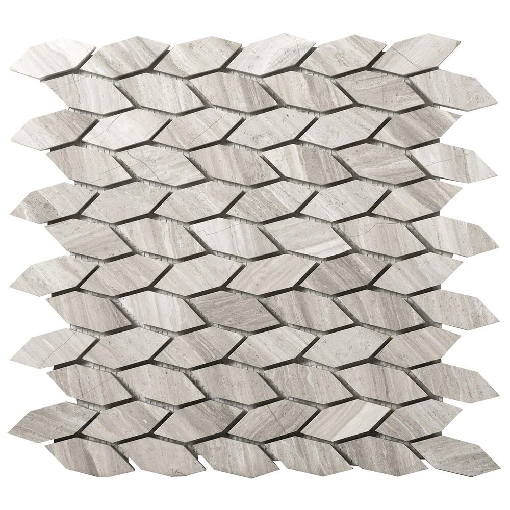 Emser Metro Gray 12" x 12" Marquise Honed Natural Stone Mosaic Sheet, , large