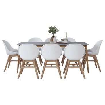 Midtown Concepts Standard Midtown Mid-Century Modern Concept 9-Piece Dining Set in Grey, Brown and White, , large