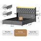 HOMLUX Full Upholstered Platform Storage Bed with Headboard Shelf and USB Charging Station in Gray, , large