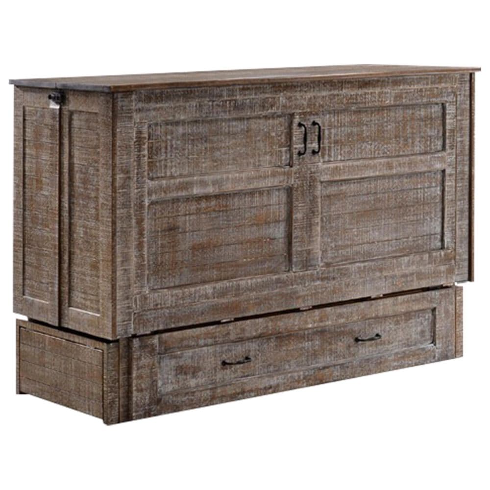 New Day Furniture Poppy Murphy Cabinet Bed in White Bark with USB Ports, , large