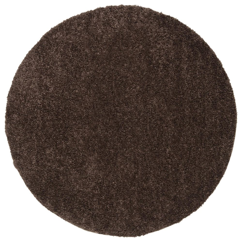 Safavieh August Shag 3" Round Brown Area Rug, , large