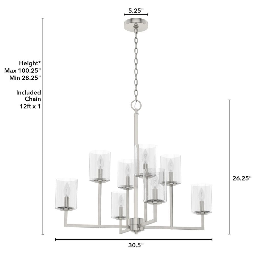 Hunter Kerrison 8-Light Chandelier in Brushed Nickel, , large