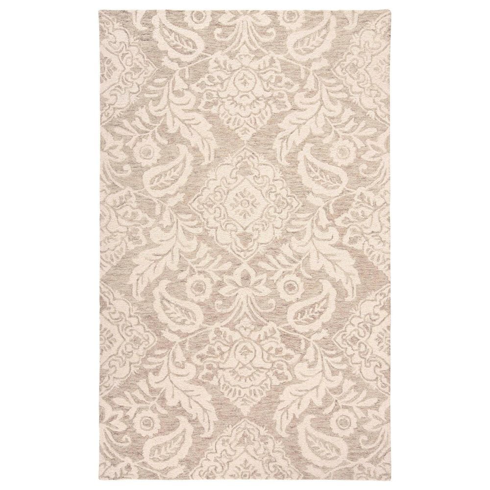 Feizy Belfort 9" x 12" Taupe and Ivory Area Rug, , large