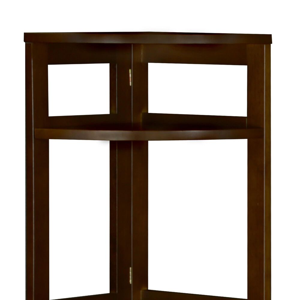 Regency Global Sourcing Flip Flop 67&quot; Corner Folding Bookcase in Mocha Walnut, , large