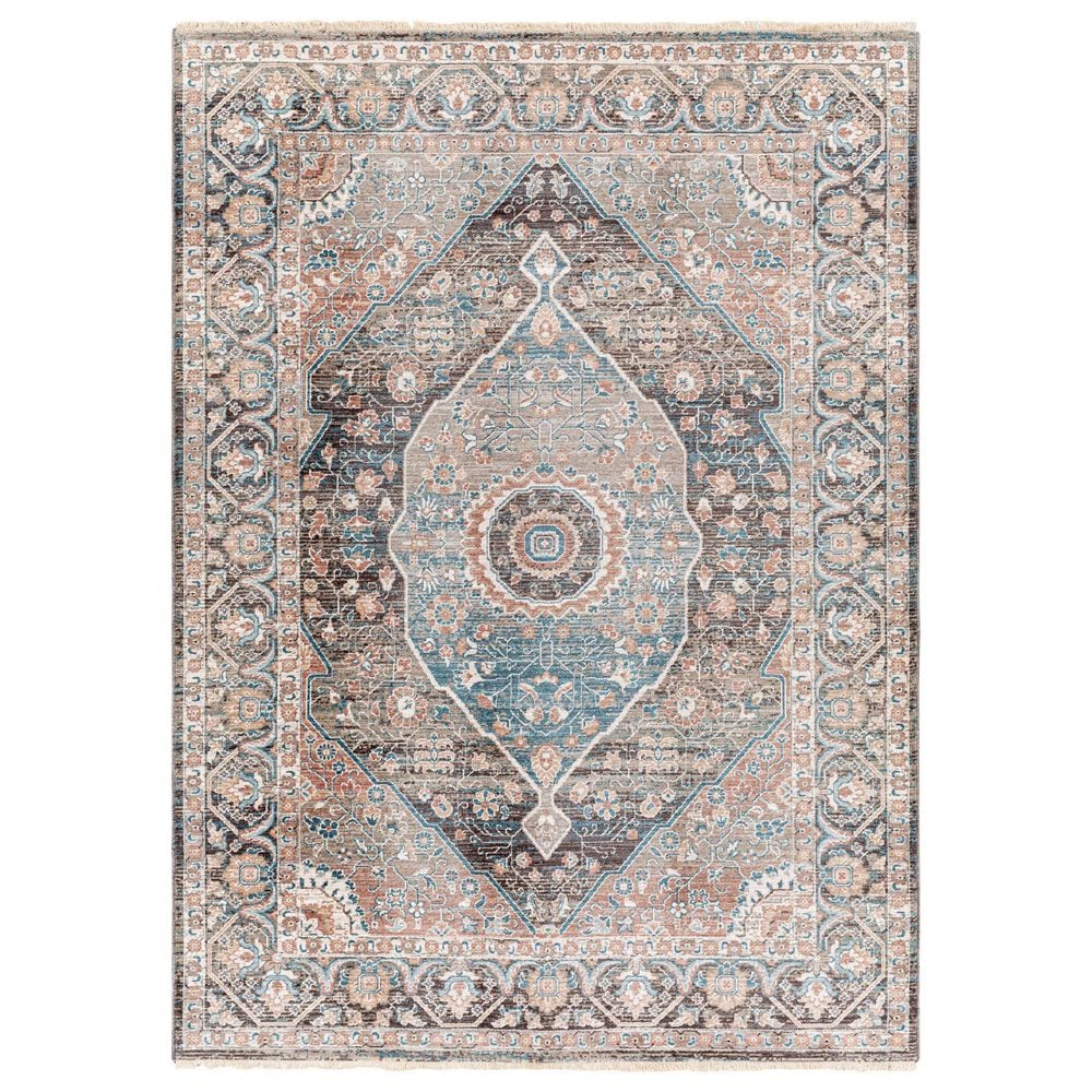 Surya Carlisle Oriental 2"11" x 10" Dusty Pink, Sage, Denim, Medium Brown and Dark Brown Runner, , large