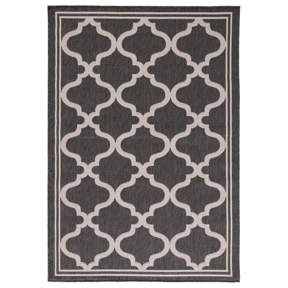 Safavieh Bermuda 8" x 10" Charcoal and Ivory Indoor/Outdoor Area Performance Rug, , large