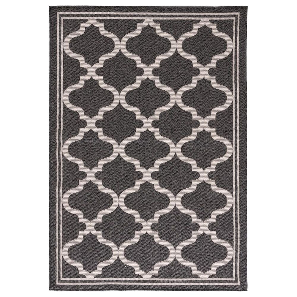 Safavieh Bermuda 8" x 10" Charcoal and Ivory Indoor/Outdoor Area Performance Rug, , large