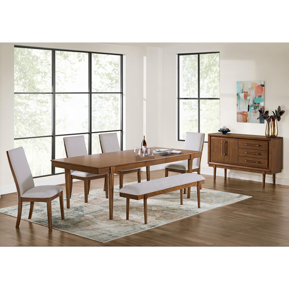 Ashley Lyncott Upholstered Dining Bench in Medium Brown, , large