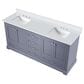 Lexora Home Dukes 72" Double Bathroom Vanity in Dark Grey with 2 cm White Cultured Marble Top and Rectangular Sinks, , large