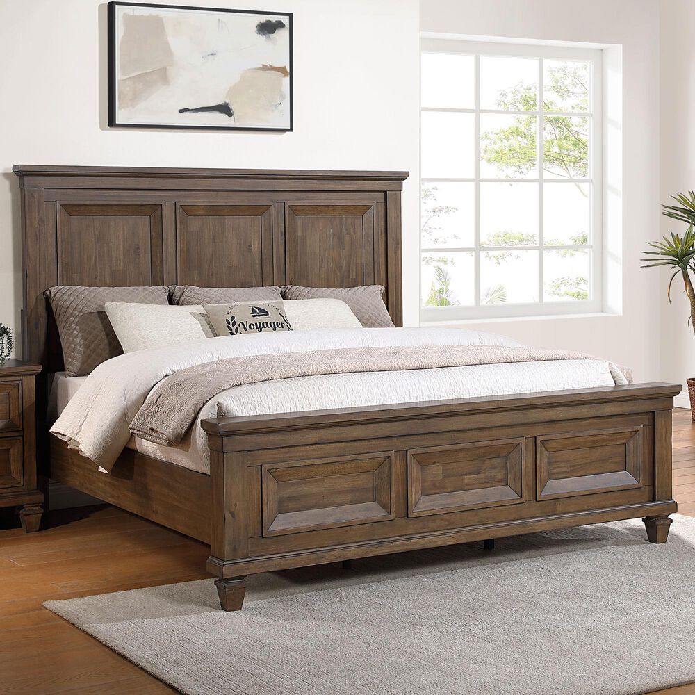 New Heritage Design Mariana Queen Panel Bed in Vintage Mocha, , large