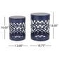 Hearth and Haven Cylindrical-Shaped Iron Patio End Table in Navy Blue (Set of 2), , large