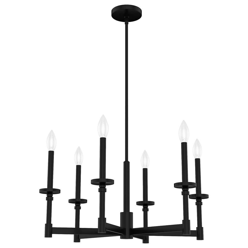 Hunter Briargrove Single Tier Chandelier in Matte Black, , large
