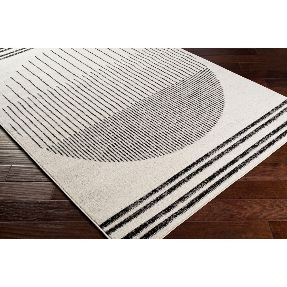 Surya Pisa 5&#39; x 7&#39; Black, Ivory and Gray Area Rug, , large